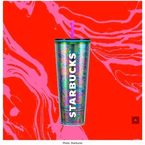 STARBUCKS Venti multi colored rainbow cold cup
